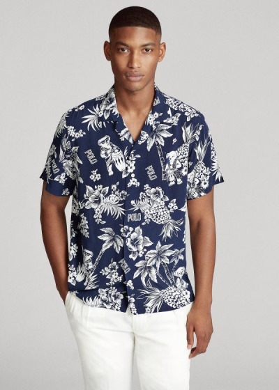 Camisa Polo Ralph Lauren Custom Fit Tropical Bear Homem 76058-SLZE